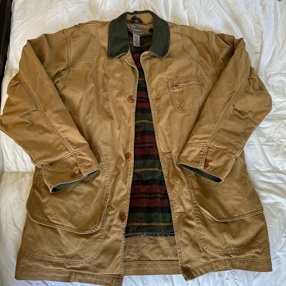 L.L.Bean Chore Coat with Removable Plaid Cotton Lining Men's Tall